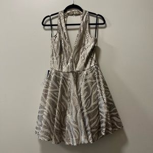 NWT Deep V-neck Sequin Dress